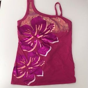 Pink Girls Fancy Tank Top